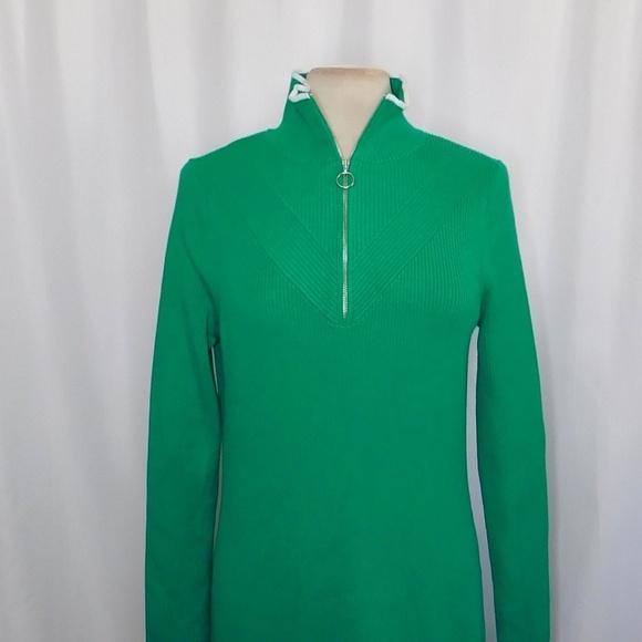 SWEATY BETTY Frame Knitted Midi Dress Vivid Green Sporty Ribbed Knit Size 12 - Picture 4 of 14